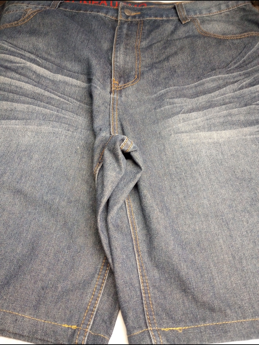 Linea Uomo Men's Blue Denim Relaxed Straight Fit Shorts Size 44x10